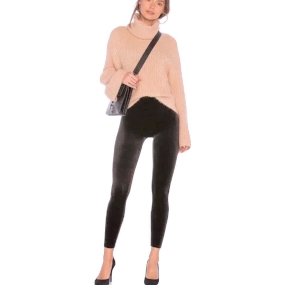 Spanx Black‎ Velvet Leggings Tights Size S